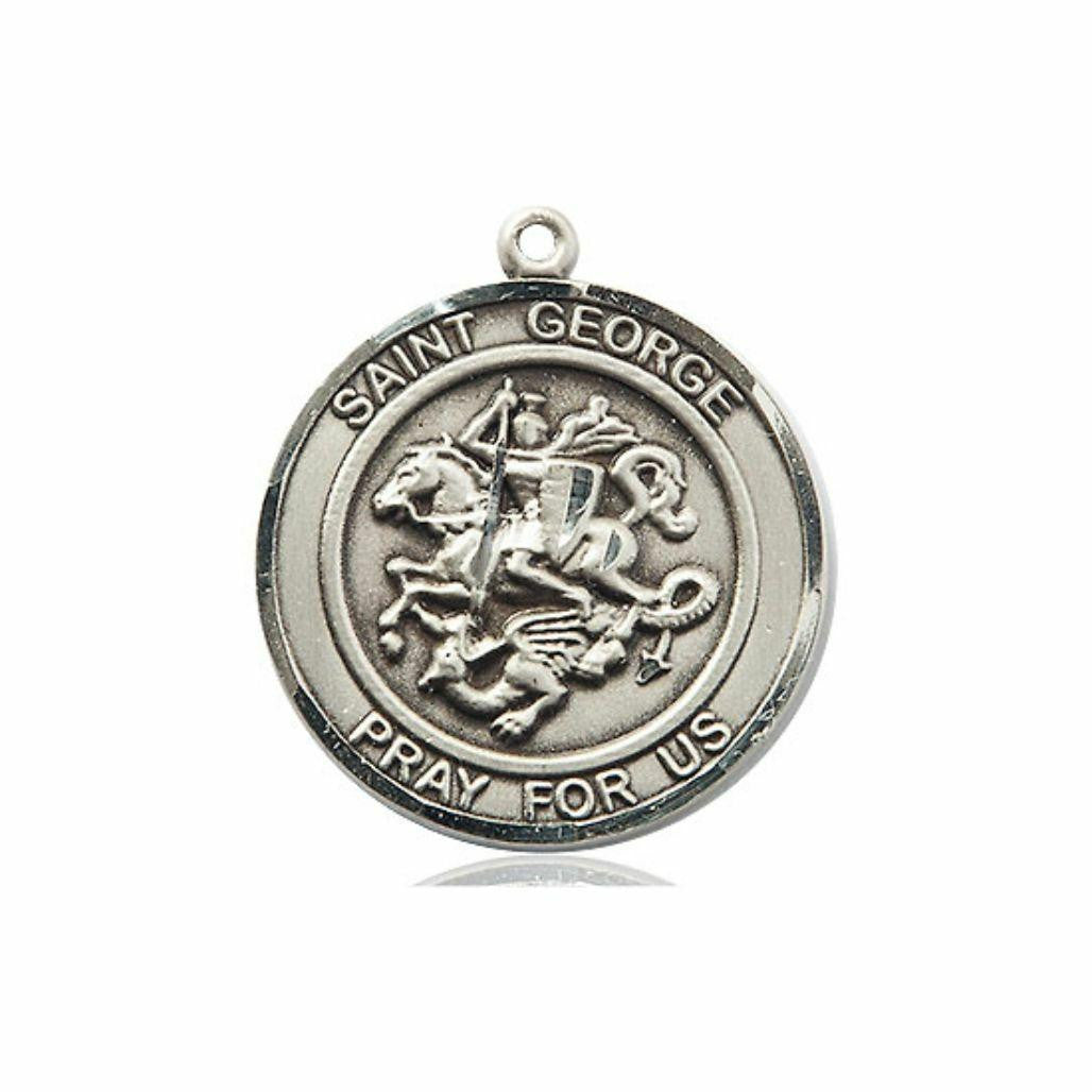 St George Medal - Sterling Silver Round Pendant 2 Sizes