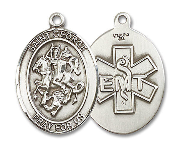 St George Paramedic Medal - Sterling Silver Oval Pendant 2 Sizes
