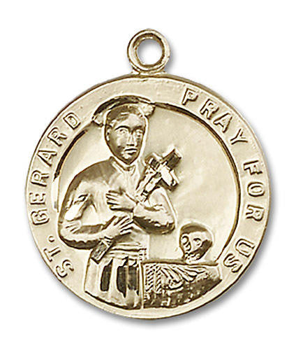 St Gerard Medal - 14kt Gold 7/8 x 3/4 Round Pendant 0701G