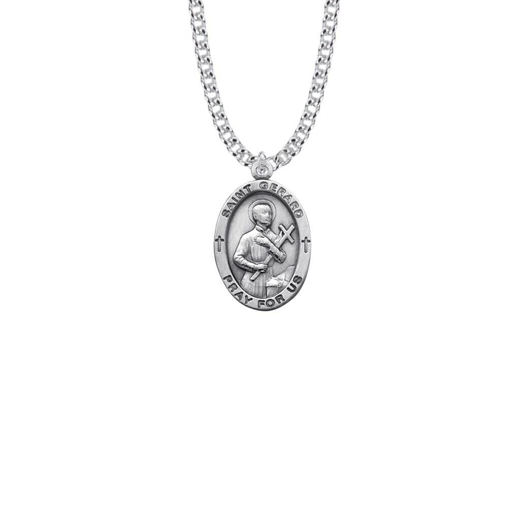 St Gerard Necklace - Sterling Silver Medal on 20 Stainless Chain SM8840SH