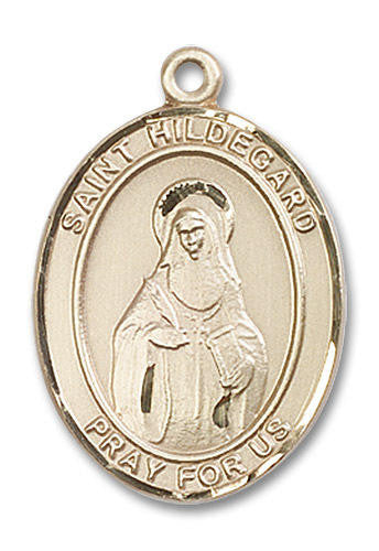 St Hildegard Medal - 14kt Gold Oval Pendant 3 Sizes