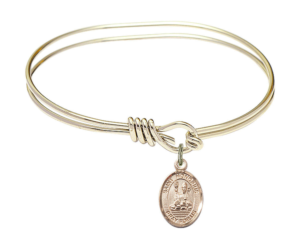 St Honorius of Amiens Eye Hook Bangle Bracelet - Gold-Filled Charm 9376GF