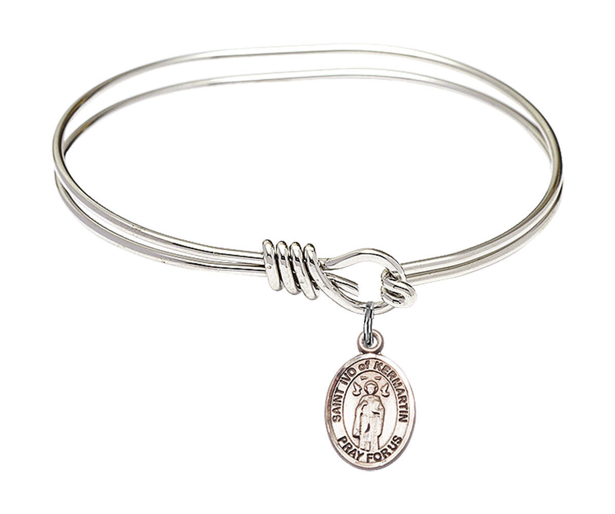 St Ivo of Kelmartin Eye Hook Bangle Bracelet - Sterling Silver Charm 9384SS