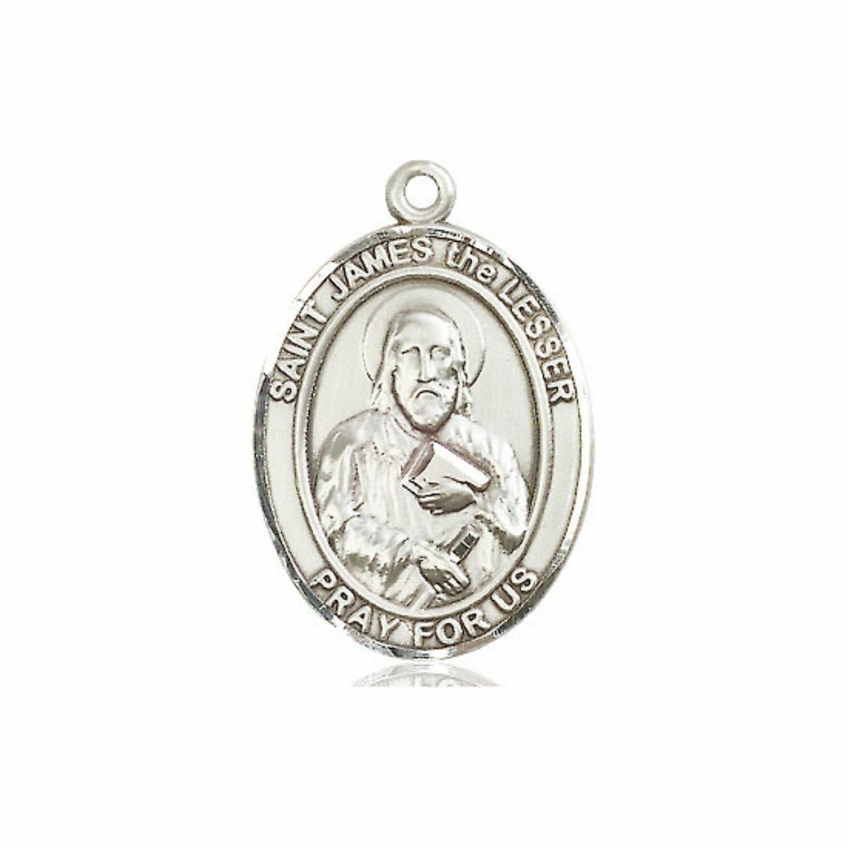 St James The Lesser Medal - Sterling Silver Oval Pendant 3 Sizes