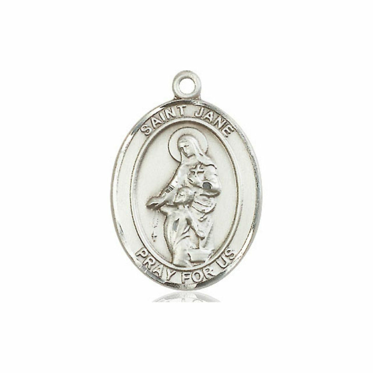 St Jane of Valois Medal - Sterling Silver Oval Pendant 3 Sizes