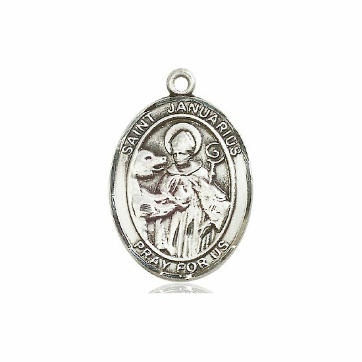 St Januarius Medal - Sterling Silver Oval Pendant 3 Sizes