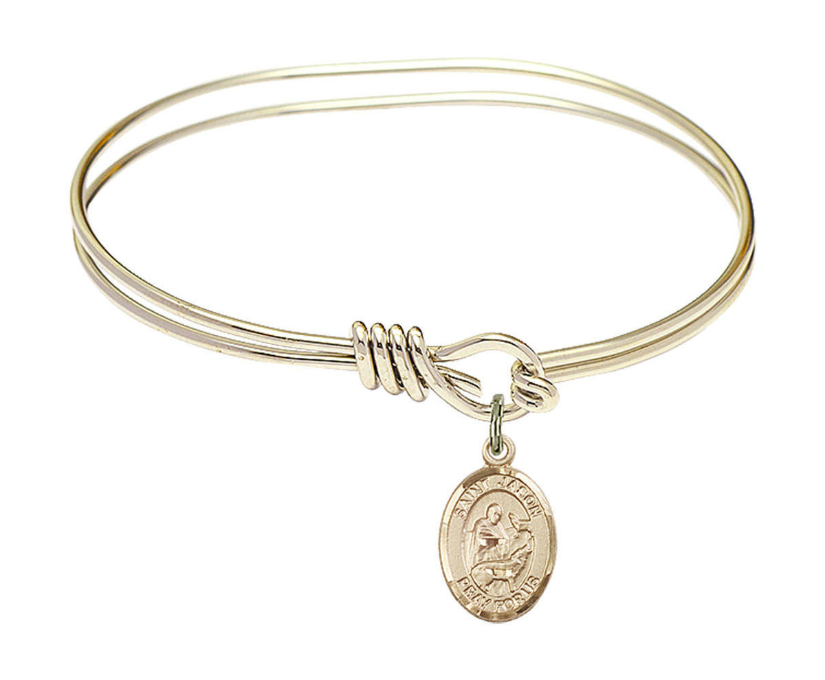 St Jason Eye Hook Bangle Bracelet - Gold-Filled Charm 9051GF
