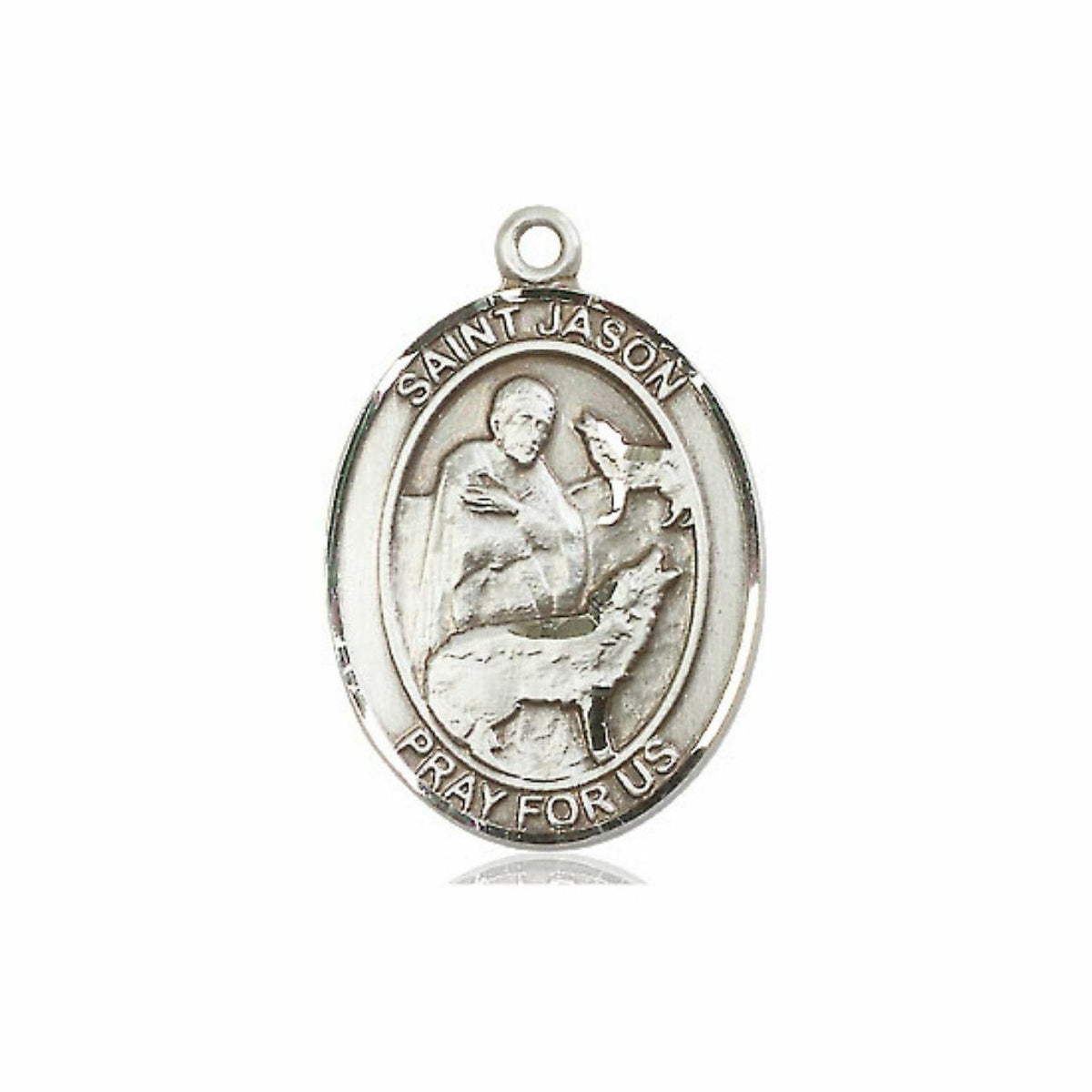St Jason Medal - Sterling Silver Oval Pendant 3 Sizes