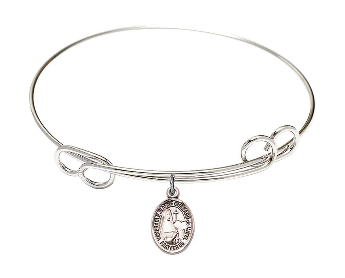 St Jeanne Chezard De Matel Double Loop Bangle Bracelet - Sterling Silver Charm 9401SS