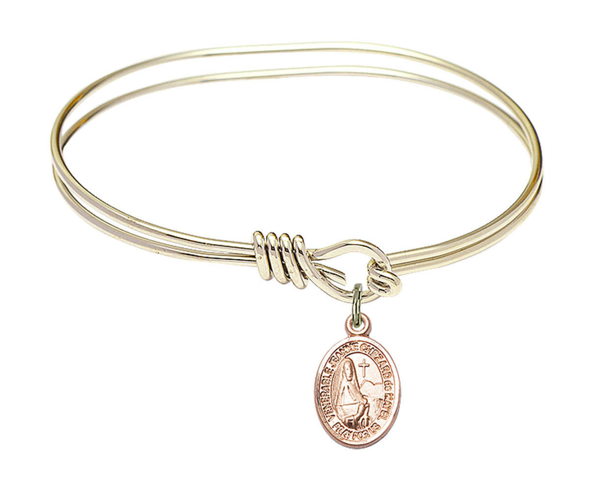 St Jeanne Chezard De Matel Eye Hook Bangle Bracelet - Gold-Filled Charm 9401GF