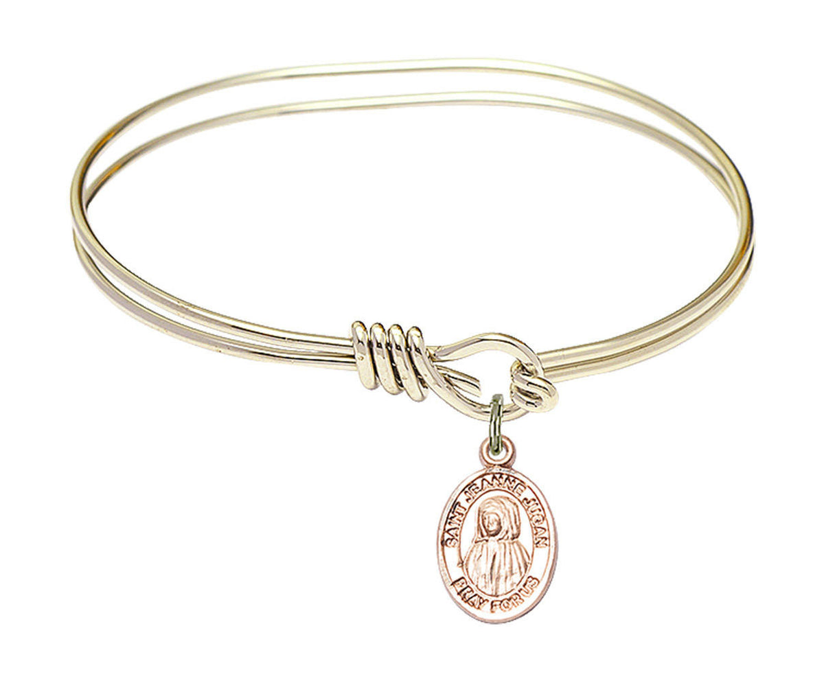 St Jeanne Jugan Eye Hook Bangle Bracelet - Gold-Filled Charm 9409GF