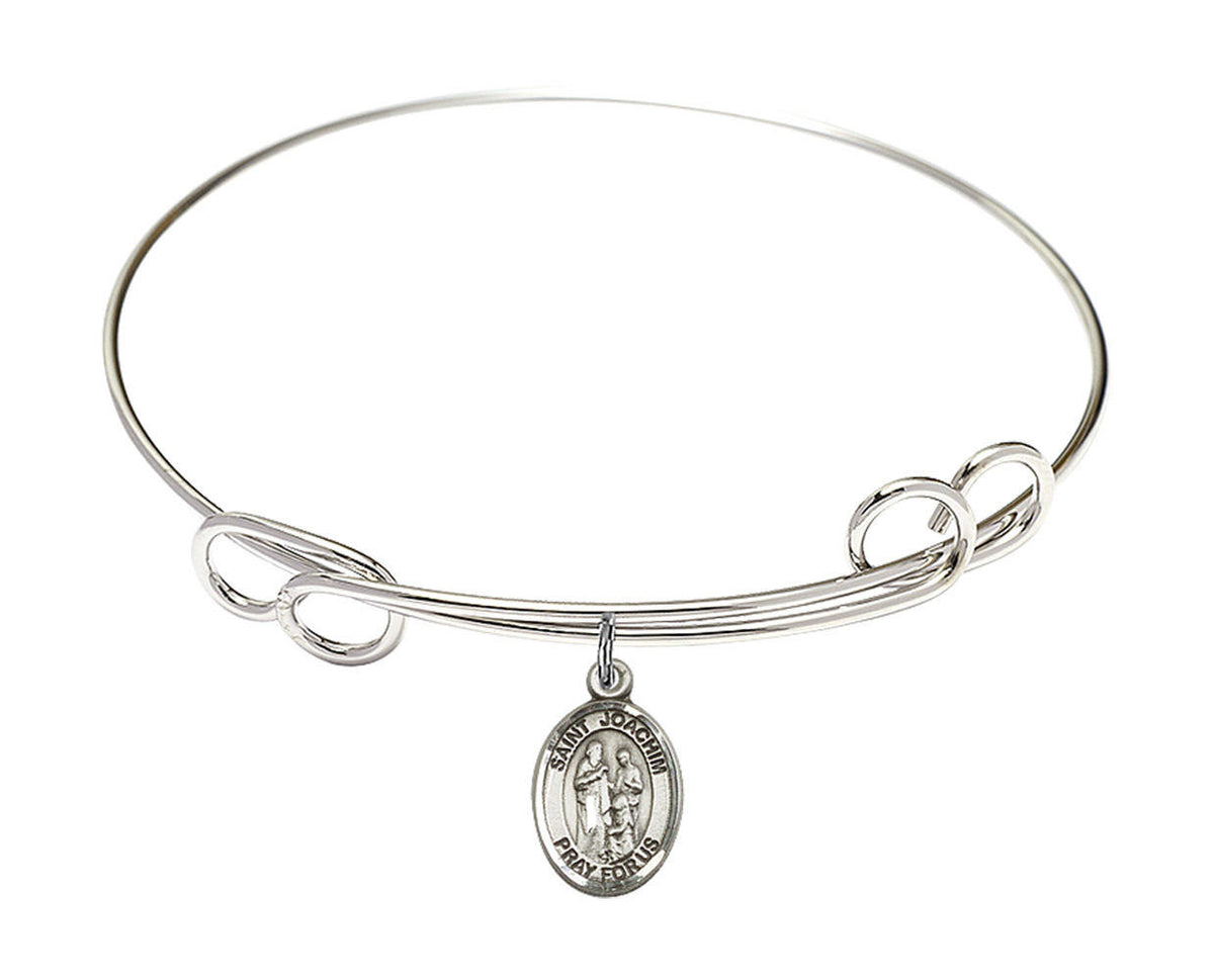 St Joachim Double Loop Bangle Bracelet - Sterling Silver Charm 9348SS