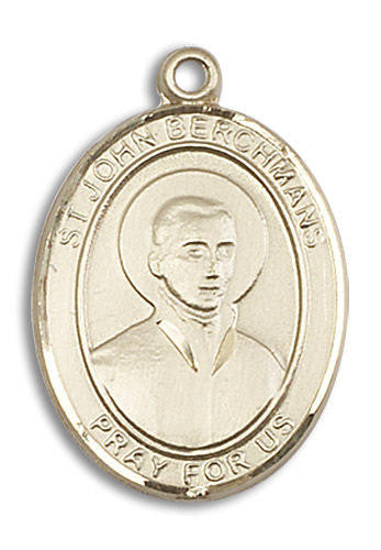 St John Berchmans Medal - 14kt Gold Oval Pendant 3 Sizes