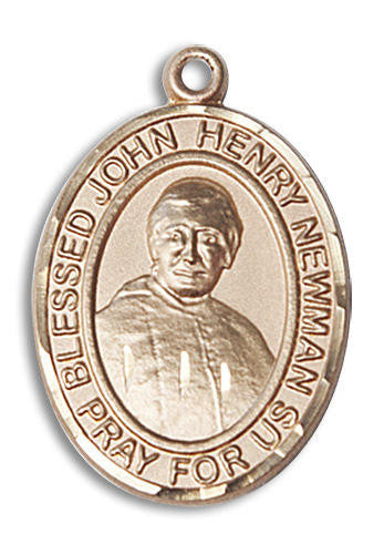 St John Henry Newman Medal - 14kt Gold Oval Pendant 3 Sizes