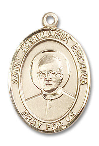 St Josemaria Escriva Medal - 14kt Gold Oval Pendant 3 Sizes