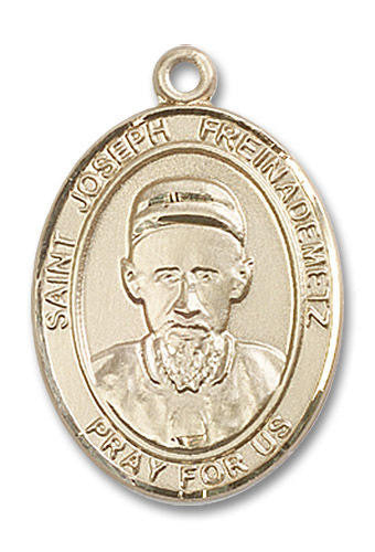 St Joseph Freinademetz Medal - 14kt Gold Oval Pendant 3 Sizes