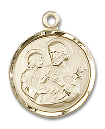 St Joseph Medal - 14kt Gold 5/8 x 1/2 Round Pendant 0601K