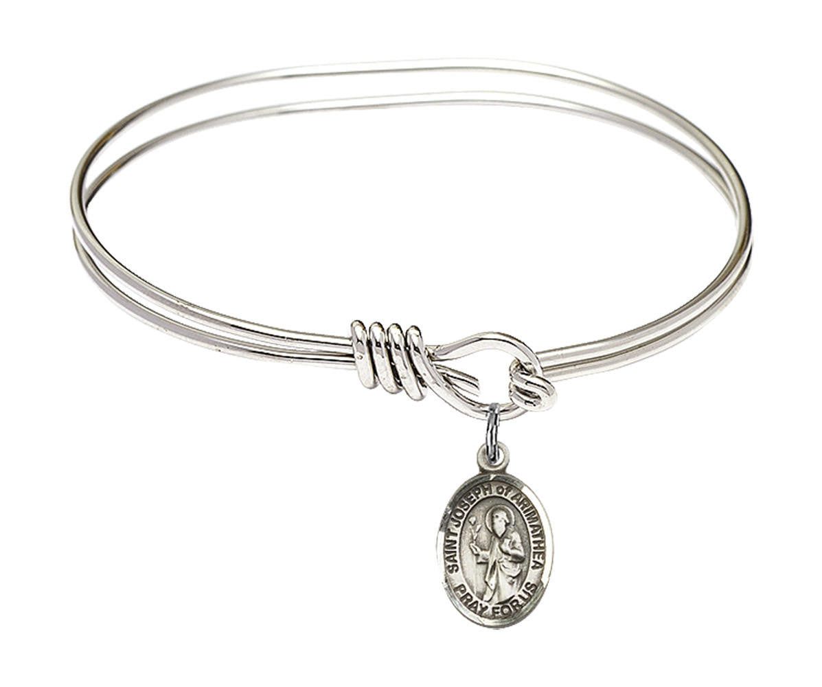 St Joseph of Arimathea Eye Hook Bangle Bracelet - Sterling Silver Charm 9300SS