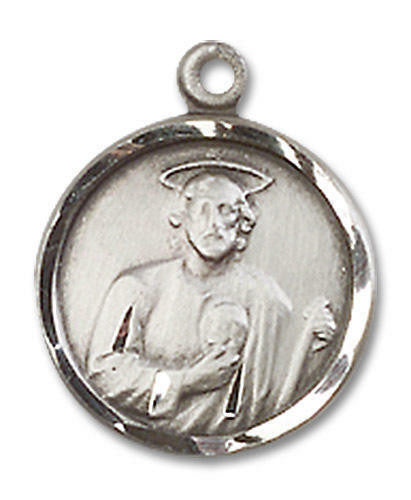 St Jude Medal - Sterling Silver 5/8 x 1/2 Round Pendant 0601JSS