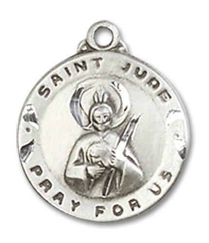St Jude Medal - Sterling Silver 5/8 x 1/2 Round Pendant 5651SS