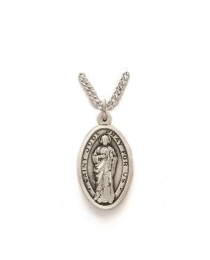 St Jude Necklace - Sterling Silver Medal on 20 Stainless Chain SM0683SH