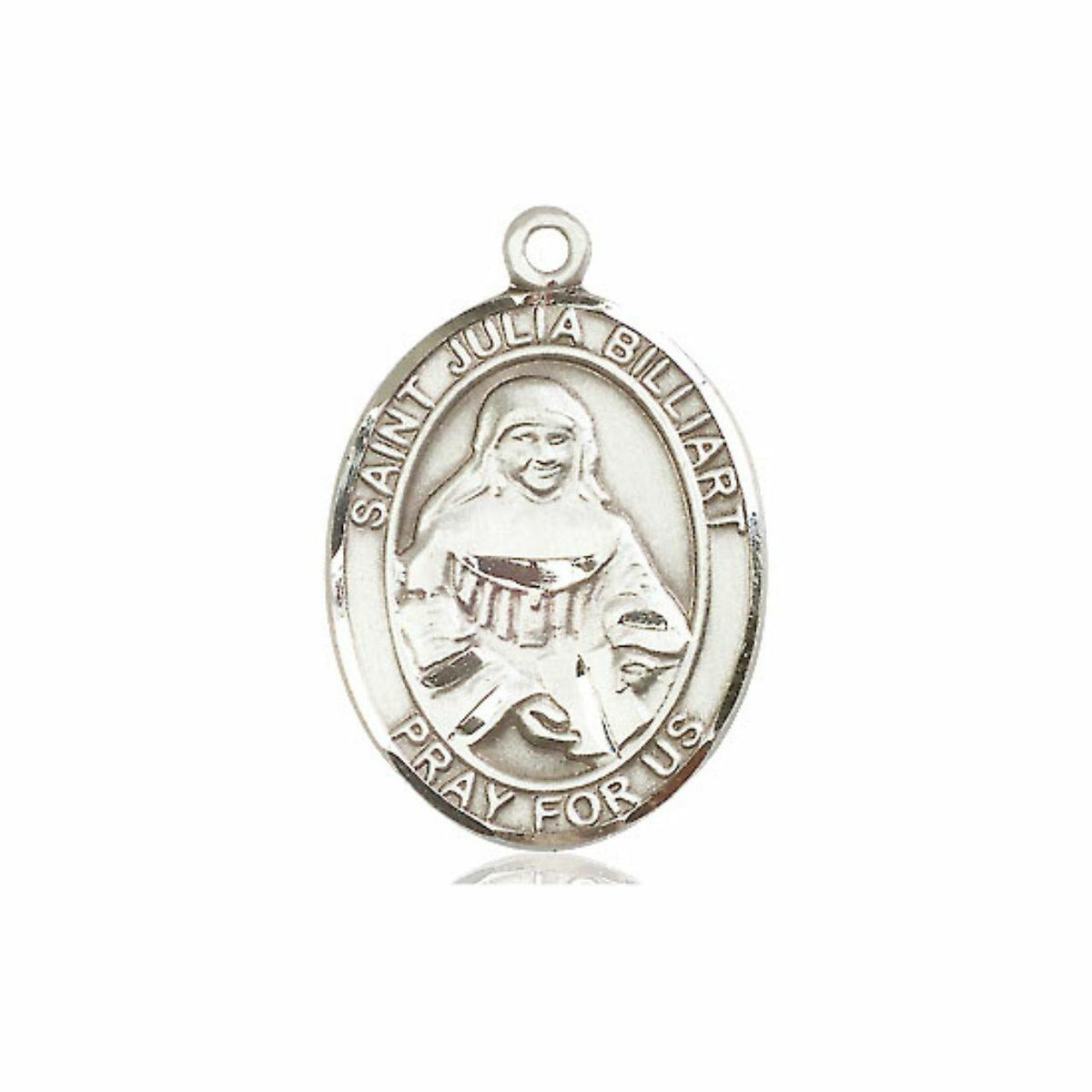 St Julia Billiart Medal - Sterling Silver Oval Pendant 3 Sizes