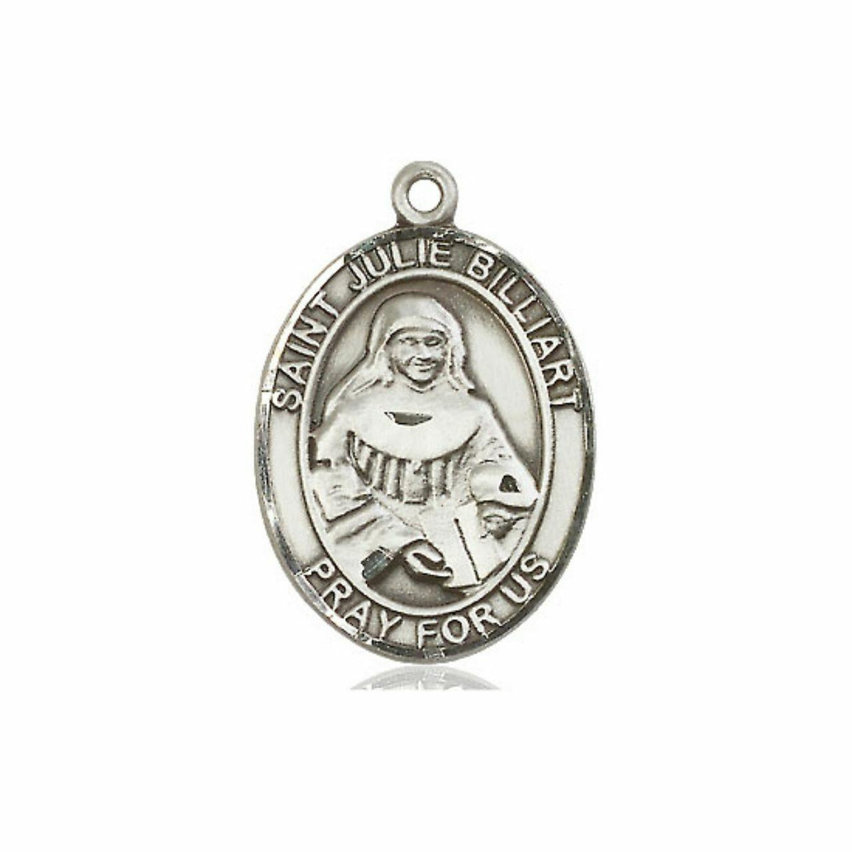 St Julie Billiart Medal - Sterling Silver Oval Pendant 3 Sizes