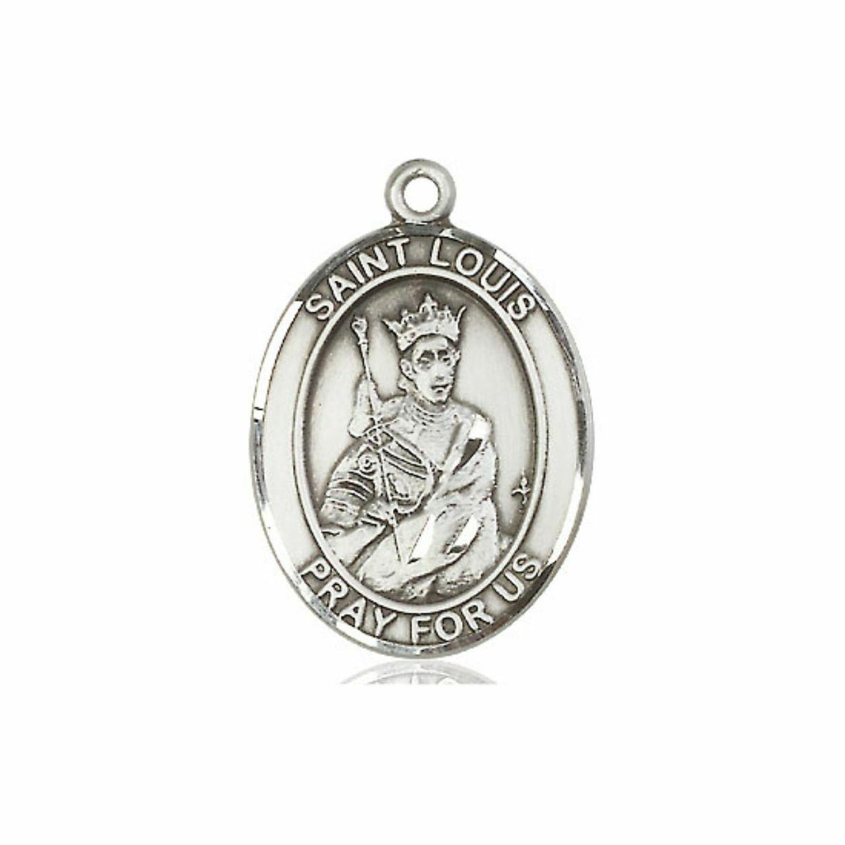 St Louis Medal - Sterling Silver Oval Pendant 3 Sizes