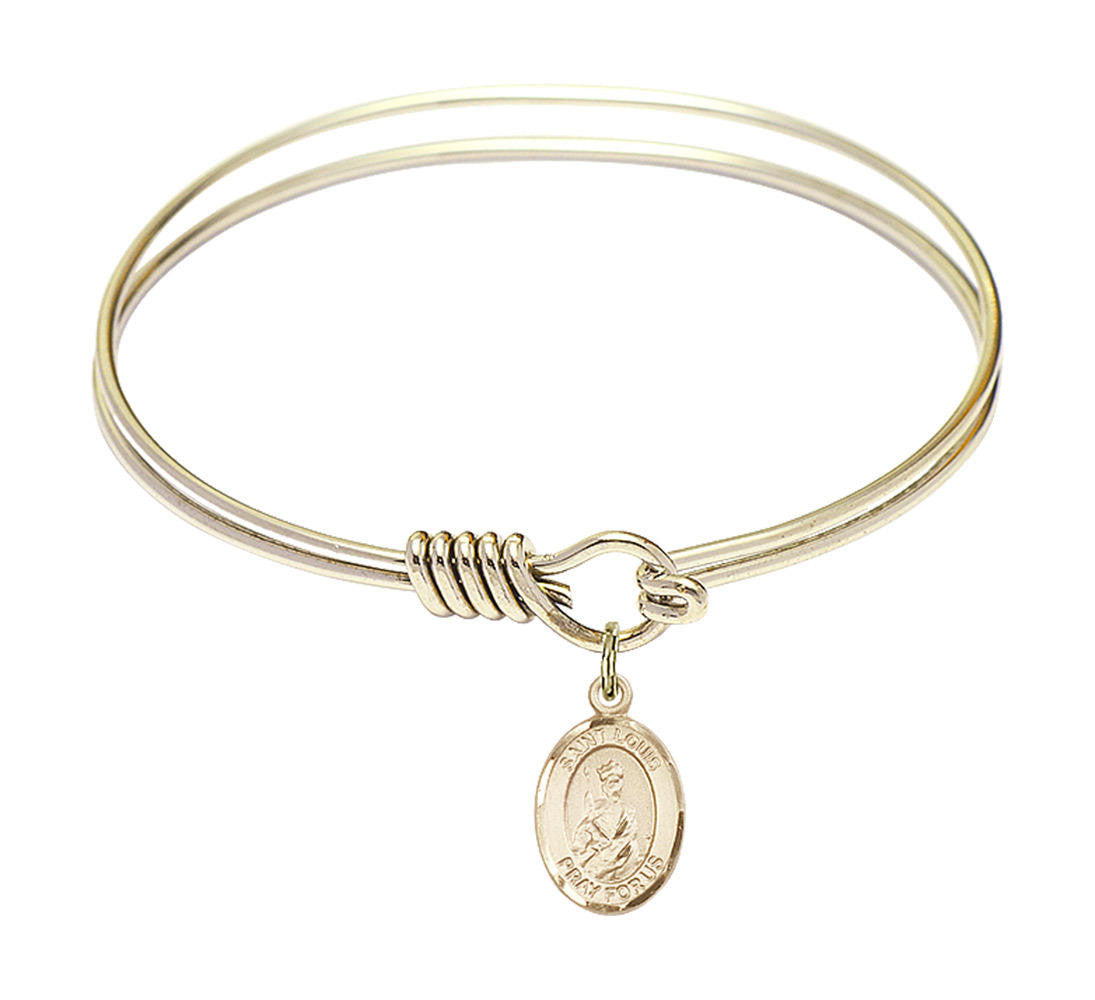 St Louis Round Eye Hook Bangle Bracelet - Gold-Filled Charm - 6.25 Inch 9081GF