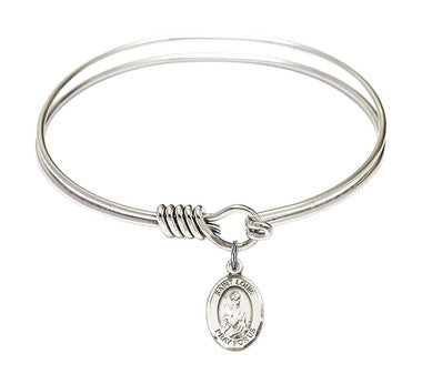 St. Louis Round Eye Hook Bangle Bracelet - Sterling Silver Charm - 6.25 Inch (9081SS)