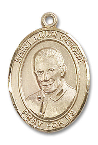 St Luigi Orione Medal - 14kt Gold Oval Pendant 3 Sizes