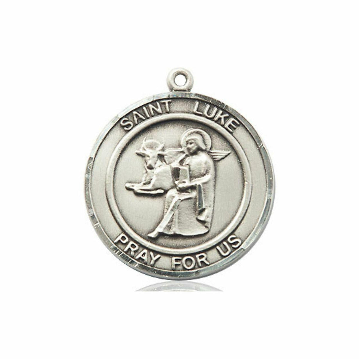St Luke Medal - Sterling Silver Round Pendant 2 Sizes