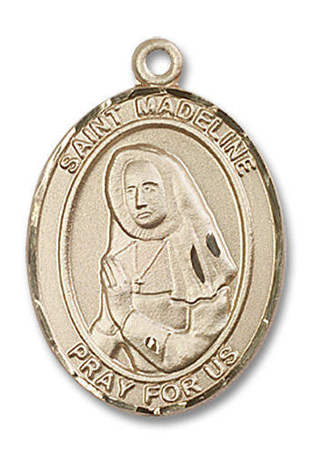 St Madeline Medal - 14kt Gold Oval Pendant 3 Sizes