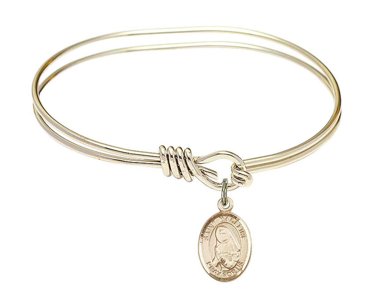 St Madeline Sophie Barat Eye Hook Bangle Bracelet - Gold-Filled Charm 9236GF