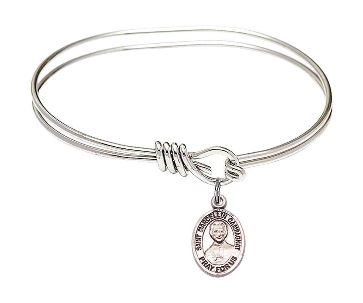 St Marcellin Champagnat Eye Hook Bangle Bracelet - Sterling Silver Charm 9131SS