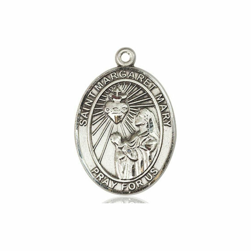 St Margaret Mary Medal - Sterling Silver Oval Pendant 3 Sizes