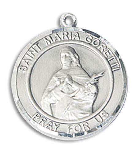 St Maria Goretti Medal - Sterling Silver Round Pendant 2 Sizes