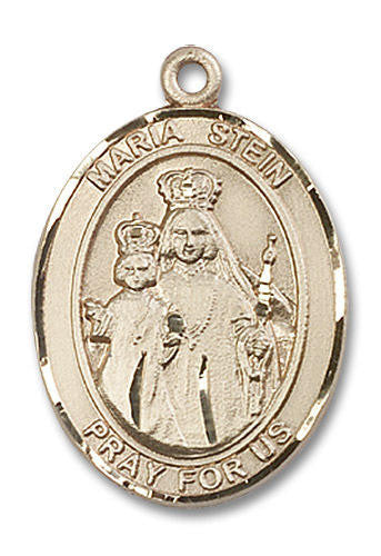 St Maria Stein Medal - 14kt Gold Oval Pendant 3 Sizes