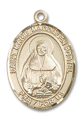 St Marie Magdalen Postel Medal - 14kt Gold Oval Pendant 3 Sizes