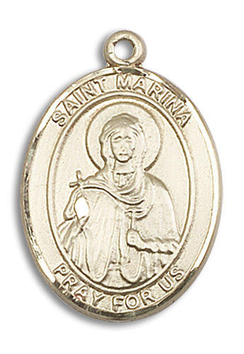 St Marina Medal - 14kt Gold Oval Pendant 3 Sizes