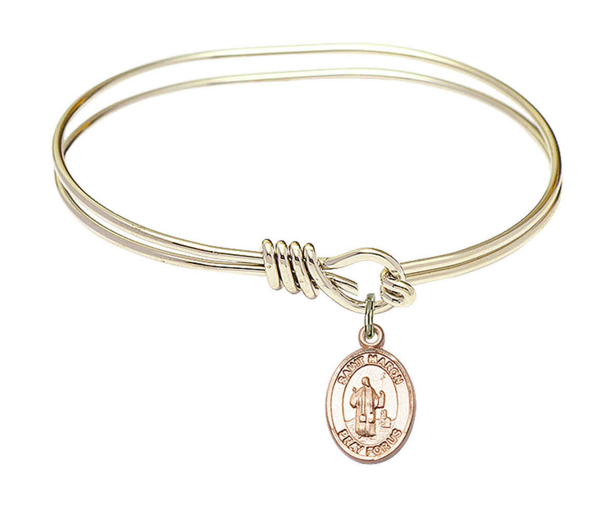 St Maron Eye Hook Bangle Bracelet - Gold-Filled Charm 9417GF