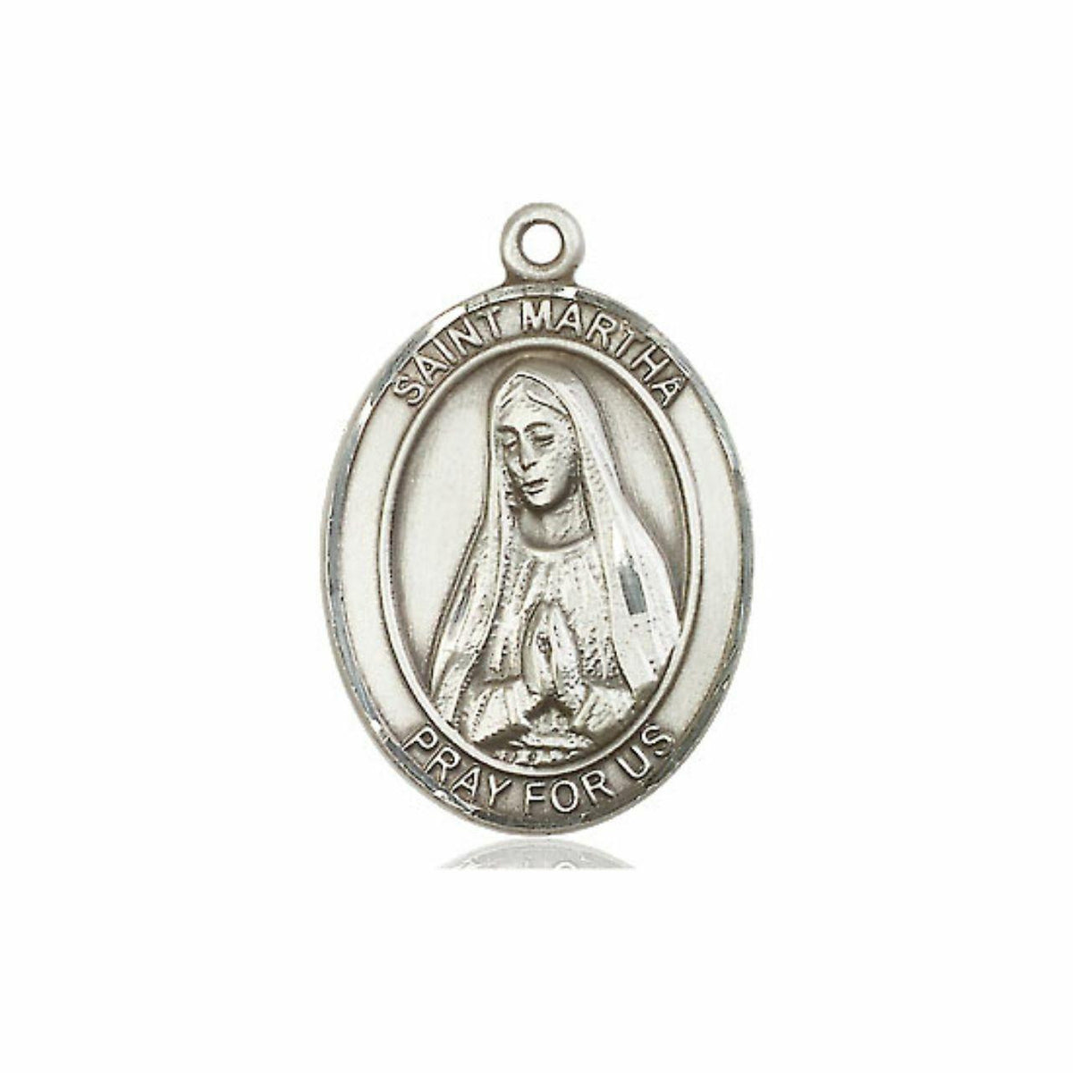 St Martha Medal - Sterling Silver Oval Pendant 3 Sizes