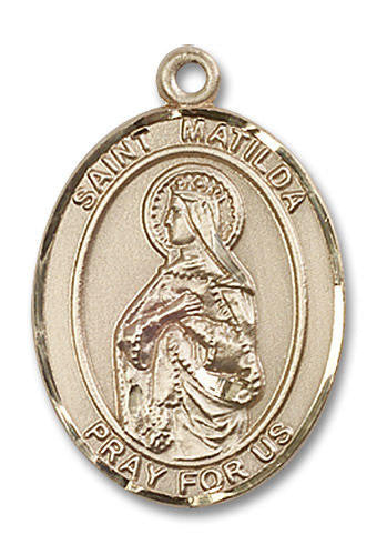 St Matilda Medal - 14kt Gold Oval Pendant 3 Sizes