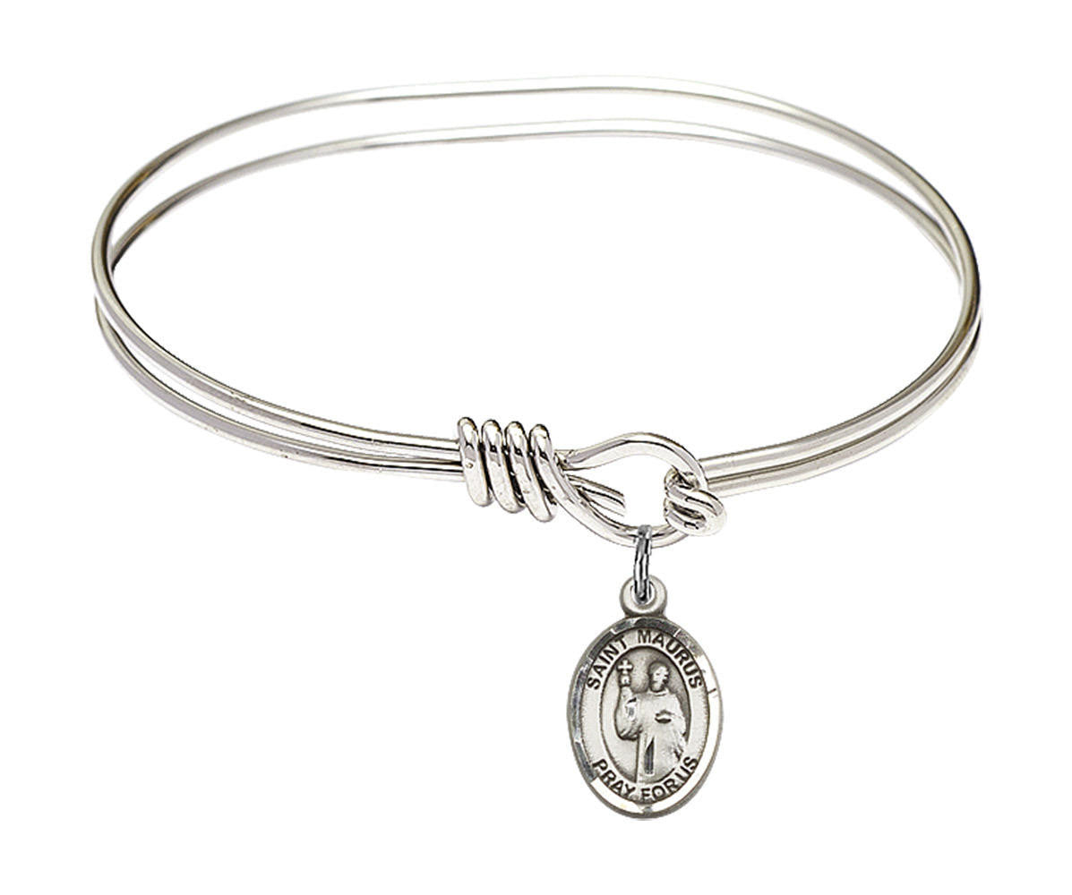 St Maurus Eye Hook Bangle Bracelet - Sterling Silver Charm 9241SS