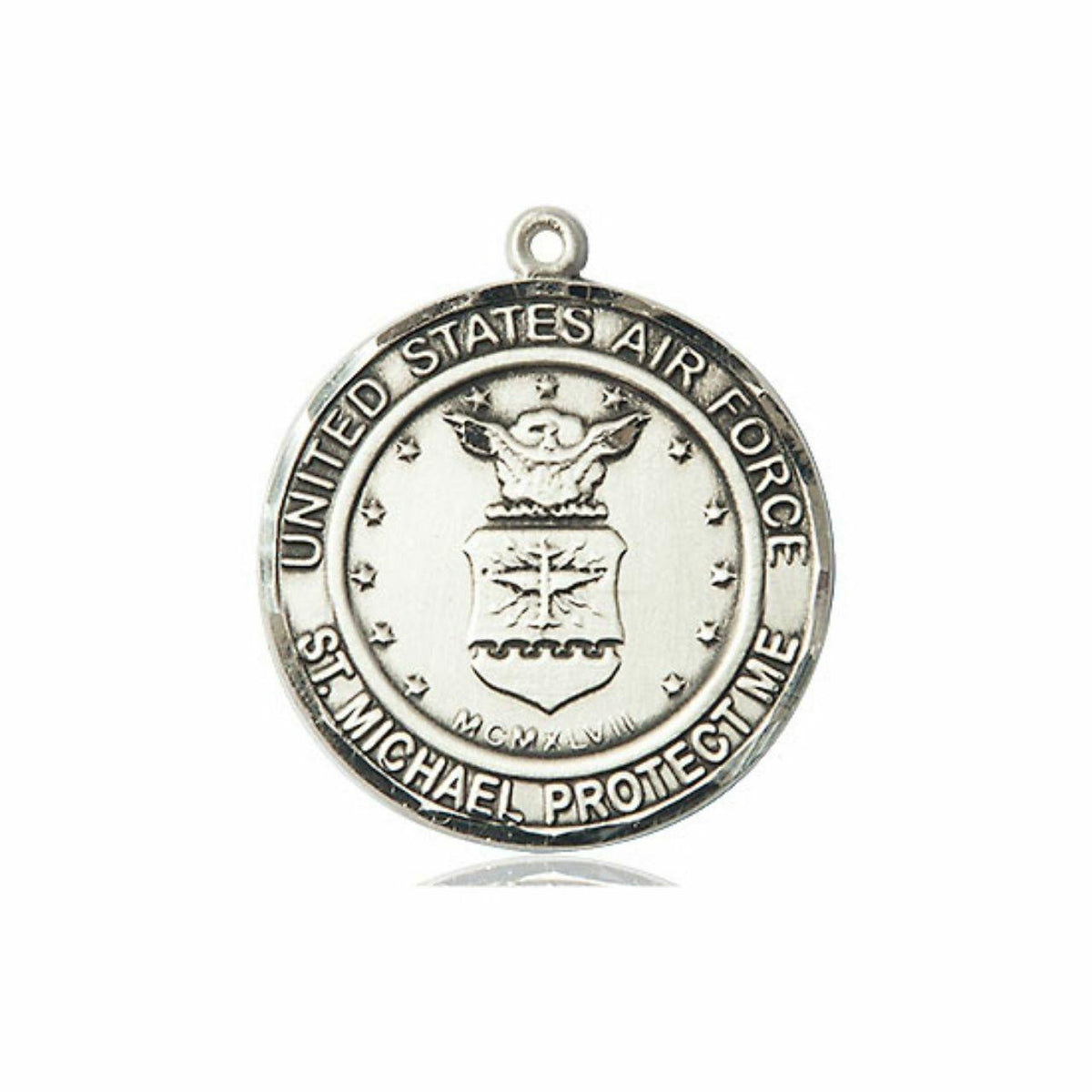 St Michael Air Force Medal - Sterling Silver Round Pendant 2 Sizes