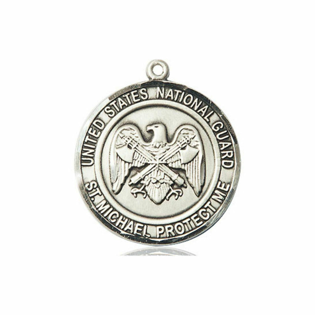 St Michael National Guard Medal - Sterling Silver Round Pendant 2 Sizes