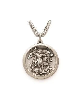 St Michael Necklace - Sterling Silver Medal on 20 Stainless Chain SM0823SH
