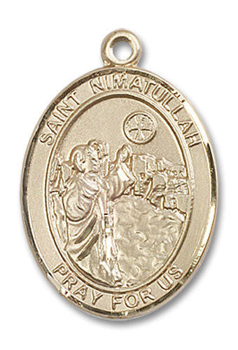 St Nimatullah Medal - 14kt Gold Oval Pendant 3 Sizes