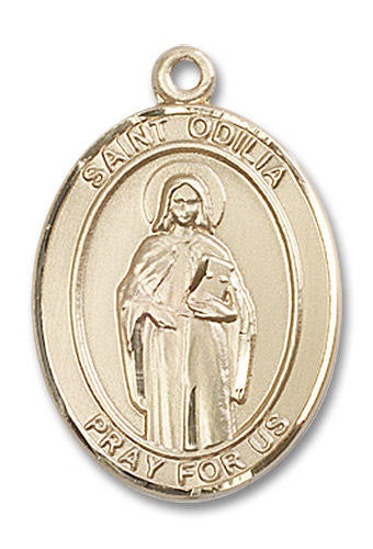 St Odilia Medal - 14kt Gold Oval Pendant 3 Sizes