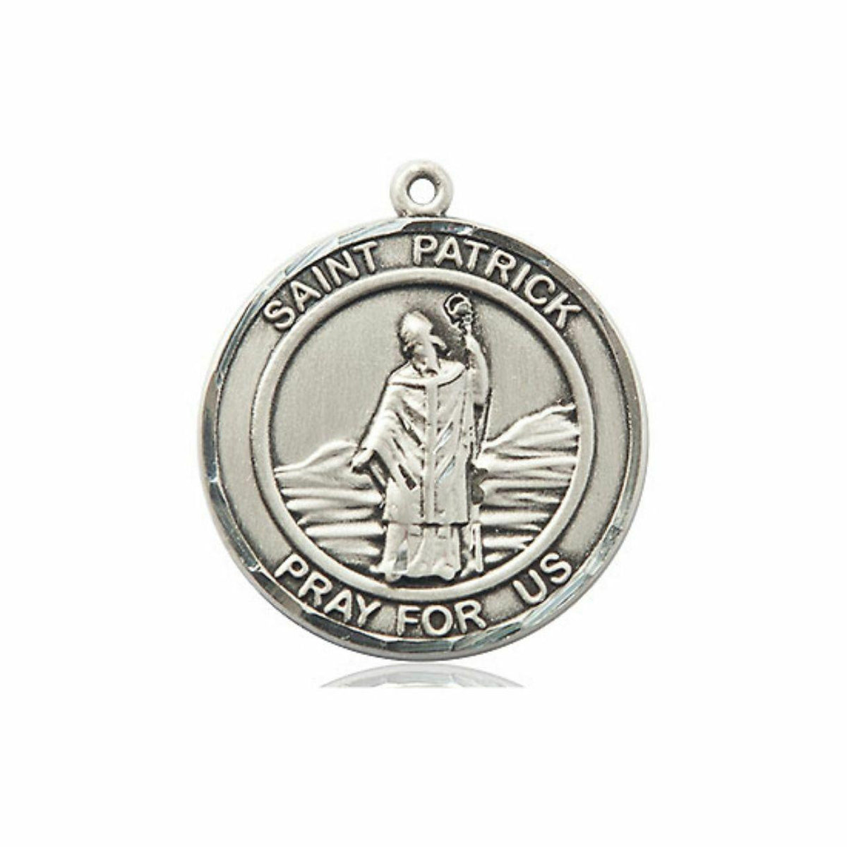 St Patrick Medal - Sterling Silver Round Pendant 2 Sizes